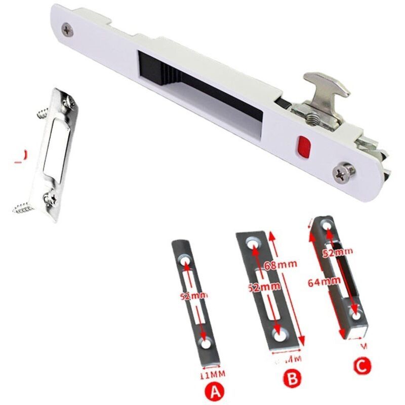 2 Pack Sliding Bay Lock Latch, Single Sided Hook Lock for Sliding Door and Window V1188-MS-520-007
