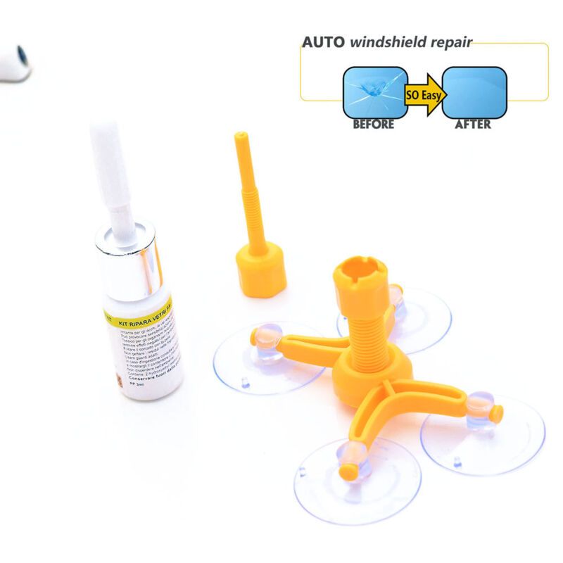 Windshield Repair Kit, Cracked Glass Repair Glue for Chips, Bubbles, Star and Half Moon Cracks V1188-MS-520-009