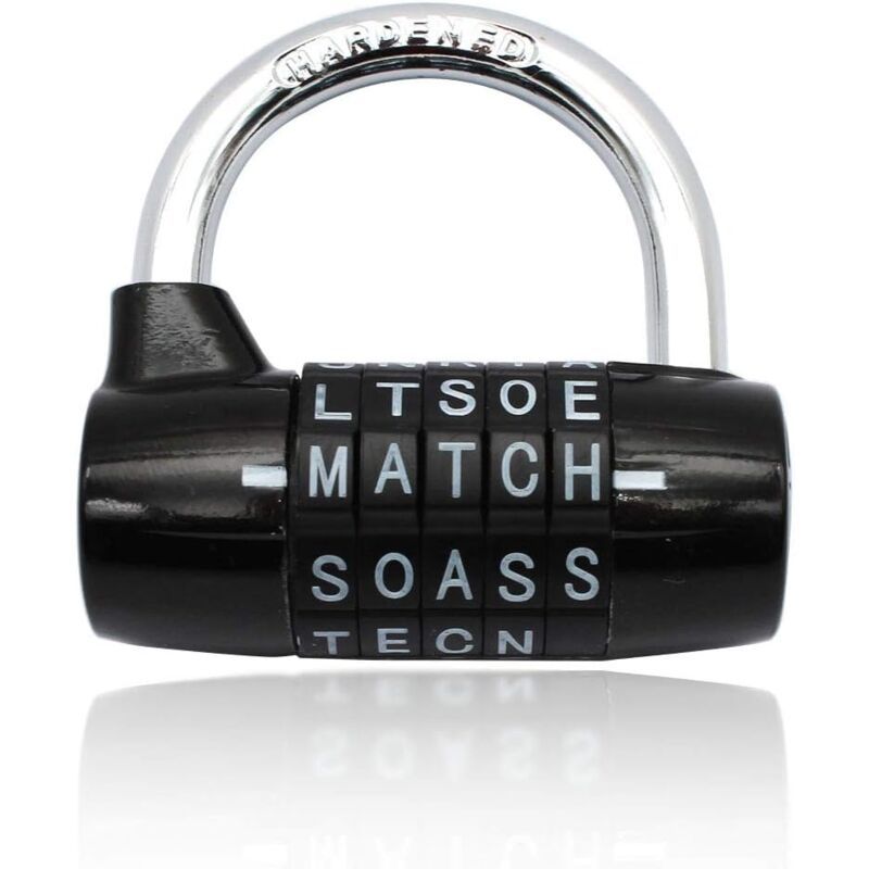 Combination Padlock, Waterproof Rustproof Code Lock, 5 Letter Padlock V1188-MS-520-018