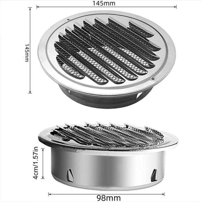Round Ventilation Grille, Stainless Steel Vent Grille with Net, for 100 mm Opening V1188-MS-520-024