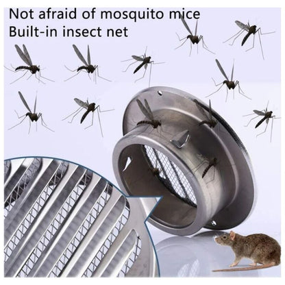 Round Ventilation Grille, Stainless Steel Vent Grille with Net, for 100 mm Opening V1188-MS-520-024