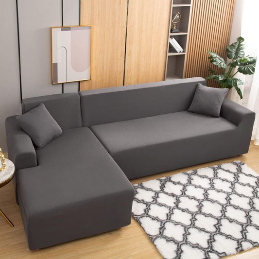 1 Piece Corner Sofa Cover with L Armrests and 1 Pillowcase, Stretch L Shape Cover, 90 to 140 cm V1188-MS-520-030