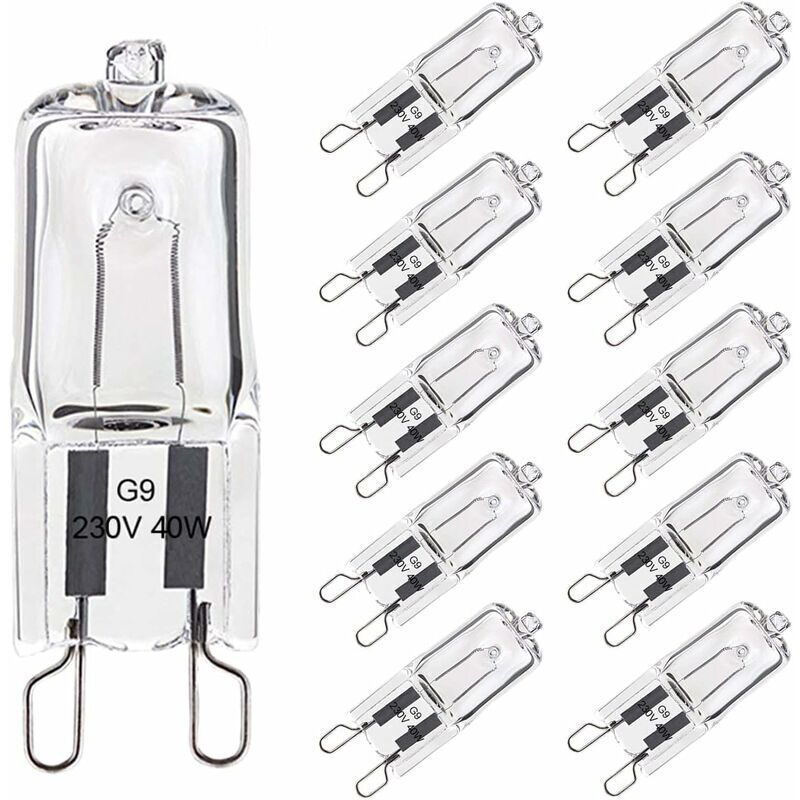 10 Pack G9 Oven Bulb, 40W 230V 300 Degree C, Dimmable Warm White, 480LM V1188-MS-520-033