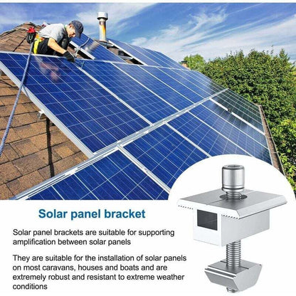 10 Pack Solar Panel Bracket, Aluminum T Shaped Center Terminals for PV Roof Mounting V1188-MS-520-034