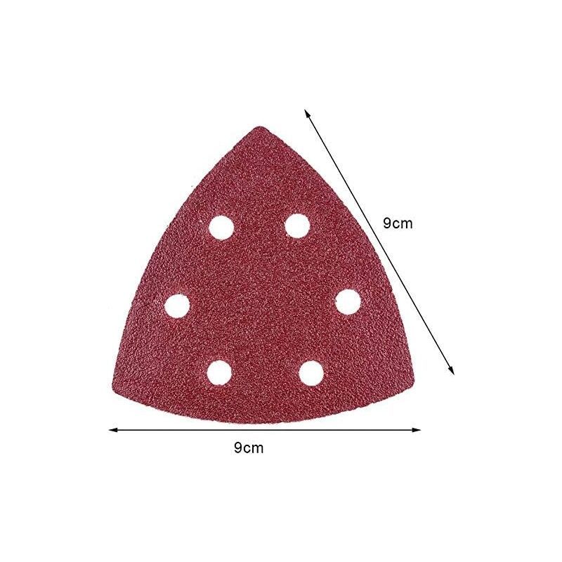 120 Pack Delta Sanding Triangles, 6 Hole Sandpaper, Grit 40 60 80 120 180 240, 90 x 90 x 90 mm V1188-MS-520-039