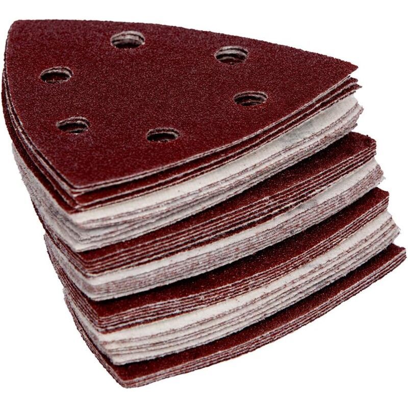 120 Pack Delta Sanding Triangles, 6 Hole Sandpaper, Grit 40 60 80 120 180 240, 90 x 90 x 90 mm V1188-MS-520-039