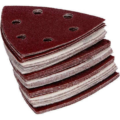 120 Pack Delta Sanding Triangles, 6 Hole Sandpaper, Grit 40 60 80 120 180 240, 90 x 90 x 90 mm V1188-MS-520-039