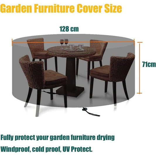 Round Garden Furniture Cover, Heavy Duty 210D Oxford Protective Cover, 128 x 71 cm V1188-MS-520-041