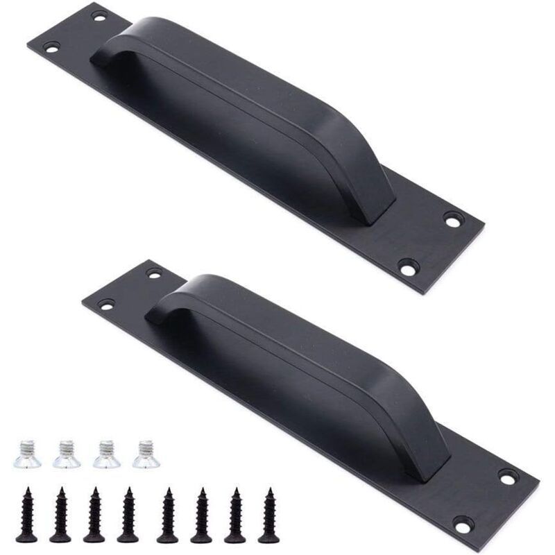 2 Pack Sliding Door Handle, Aluminum Alloy Cabinet and Cupboard Handle, Black, 20 x 4 cm V1188-MS-520-043