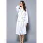 Women Bathrobe, Lightweight Waffle Cotton Unisex Dressing Gown, White L V1188-MS-520-044