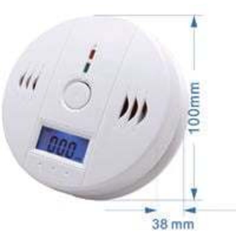 Smoke and Carbon Monoxide Detector Alarm, CO Sensor with LCD Display and Memory Function, Battery Operated V1188-MS-520-046