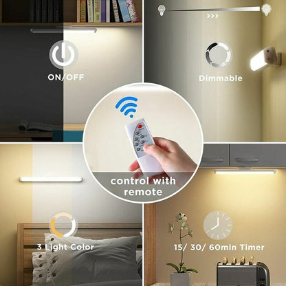 Dimmable LED Cupboard Lamp with Remote Control, Touch Rechargeable Wall Light, 34 cm V1188-MS-520-056