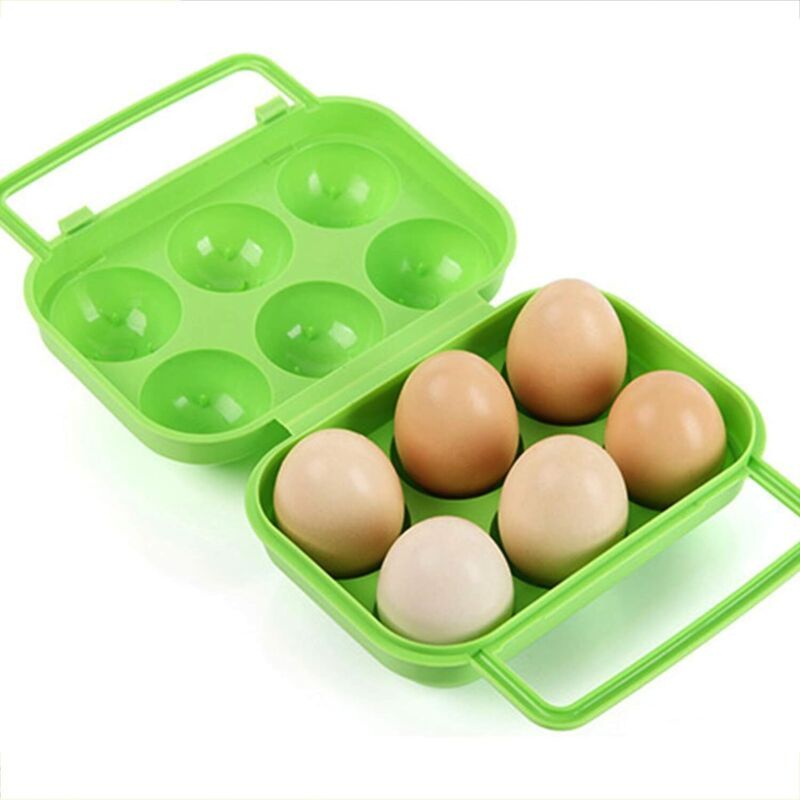 Plastic Egg Box, 6 Grid Foldable Egg Storage Box for Refrigerator V1188-MS-520-058