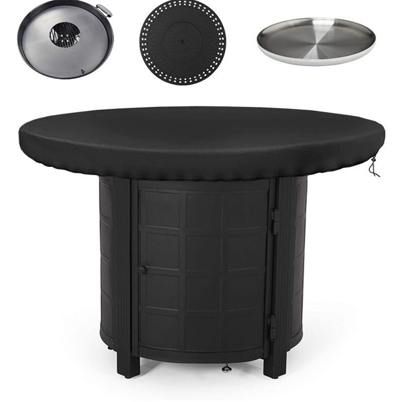 Fire Pit Cover, 420D Waterproof Anti UV Protective Cover, Diameter 100 cm V1188-MS-520-062