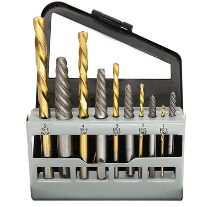 10 Pack Left Hand Screw Extractor and Drill Bit Set, Cobalt Countersink for Drill V1188-MS-520-063