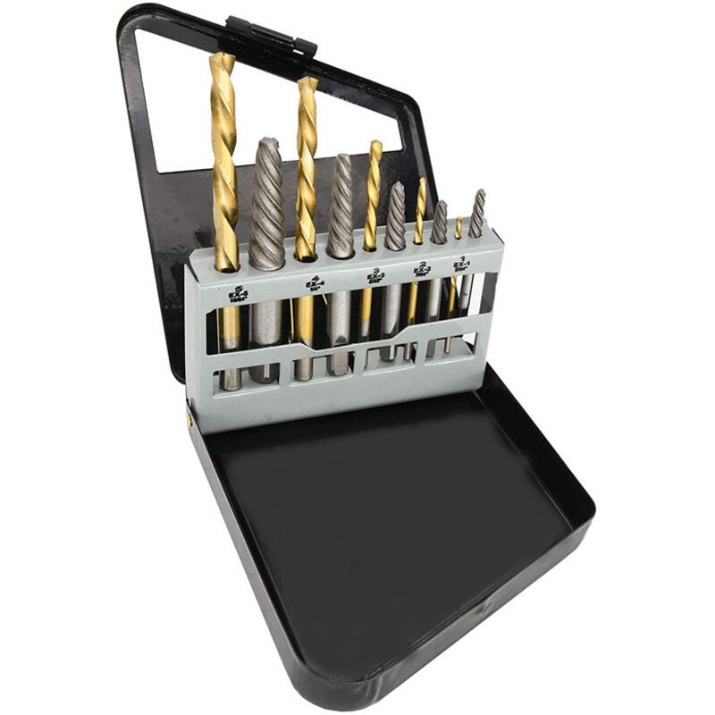 10 Pack Left Hand Screw Extractor and Drill Bit Set, Cobalt Countersink for Drill V1188-MS-520-063
