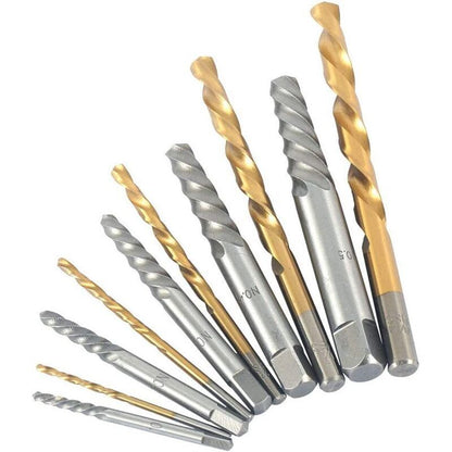 10 Pack Left Hand Screw Extractor and Drill Bit Set, Cobalt Countersink for Drill V1188-MS-520-063