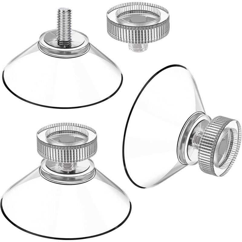 30 Pack Suction Cups with Knurled Nut, Transparent M4 Thread, Diameter 40 mm V1188-MS-520-065
