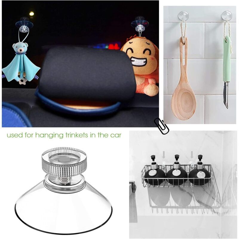 30 Pack Suction Cups with Knurled Nut, Transparent M4 Thread, Diameter 40 mm V1188-MS-520-065