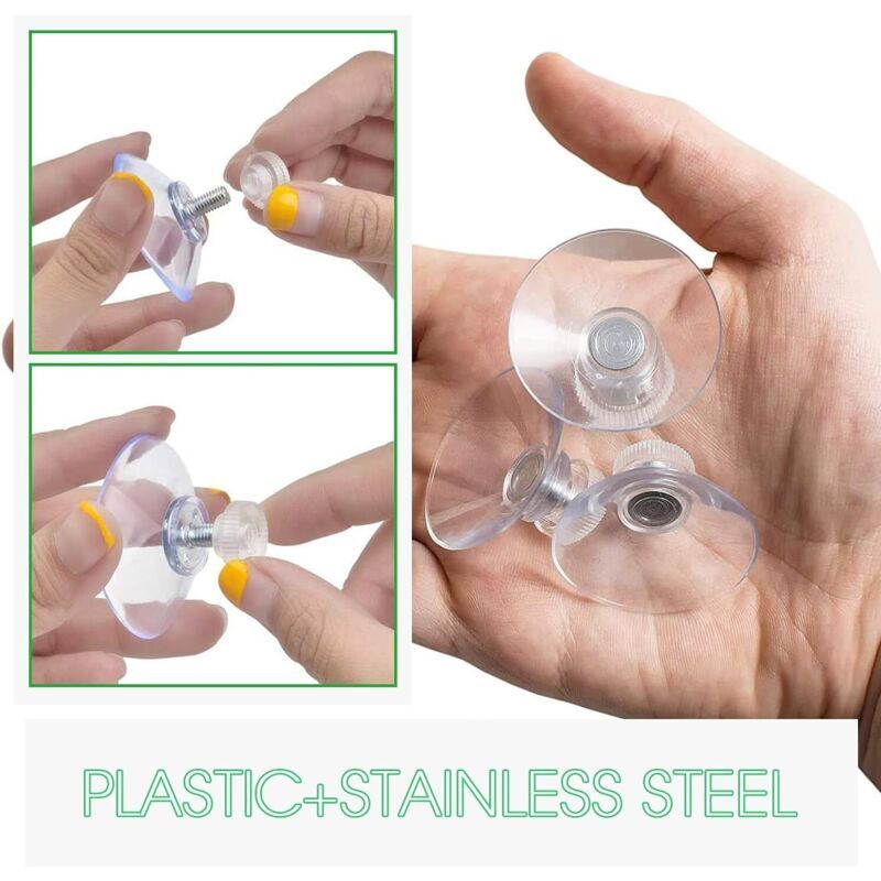 30 Pack Suction Cups with Knurled Nut, Transparent M4 Thread, Diameter 40 mm V1188-MS-520-065