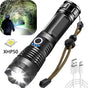 LED Flashlight, 5000 Lumens USB Rechargeable Tactical Torch, 5 Modes, Zoomable, Waterproof, 18650 Battery V1188-MS-520-074