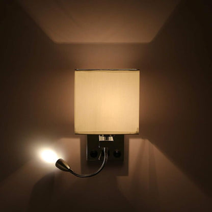 Bedside Wall Lamp with Flexible USB LED Reading Light, E27 Swing Arm Holder, 1 USB Port V1188-MS-520-080