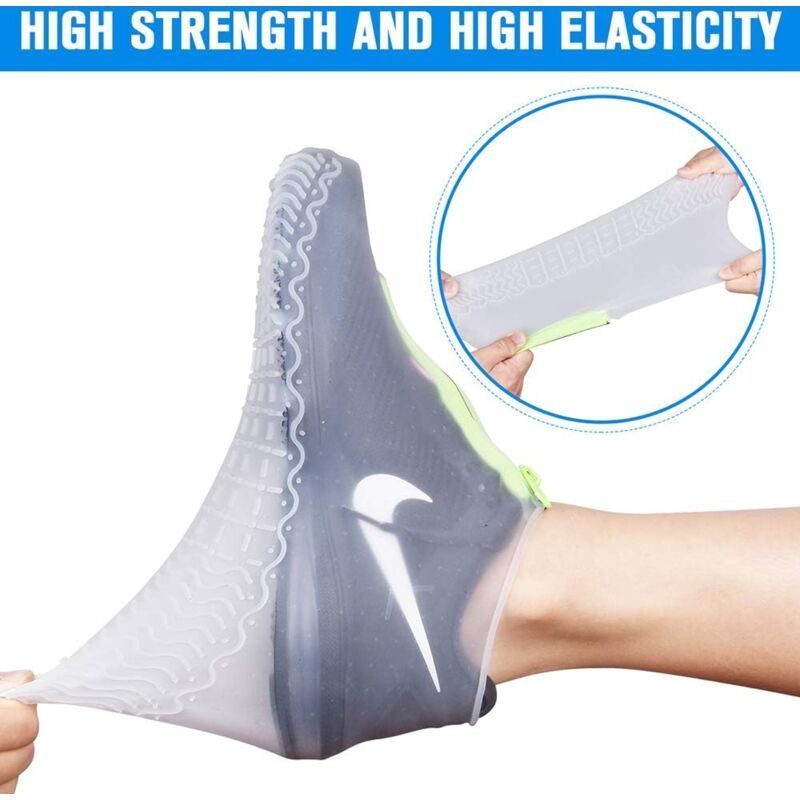 Reusable Silicone Shoe Covers with Non Slip Reinforced Sole, L 39 to 42 V1188-MS-520-084