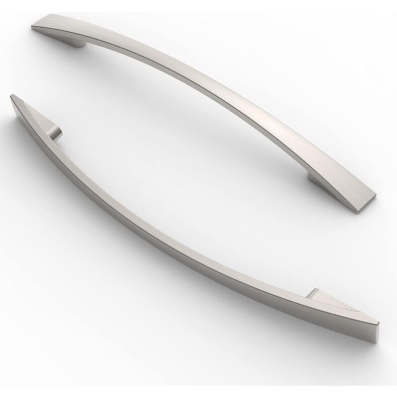 10 Pack Furniture Handles, Brushed Nickel Cupboard and Drawer Handles, 160 mm Hole Spacing V1188-MS-520-091