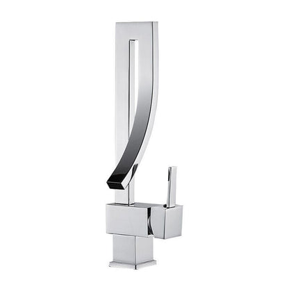 Brass Basin Faucet, Retro Waterfall Hot and Cold Bathroom Faucet, Silver V1188-MS-520-098