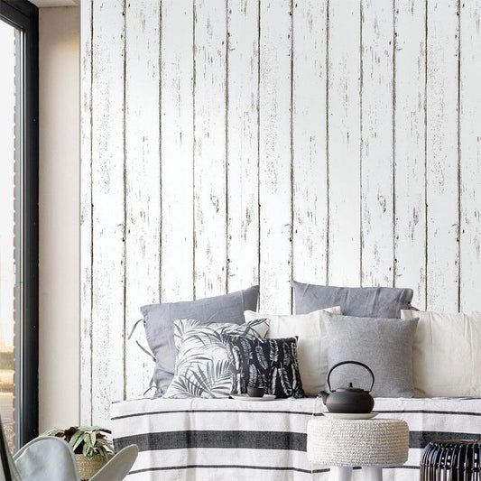 Self Adhesive Vinyl Wallpaper For Furniture Countertop Nordic white maple wood grain Pattern Decorative V1188-MS-523-002