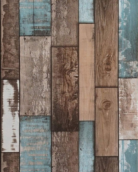 Self Adhesive Vinyl Wallpaper For Furniture Countertop Emerald green brown wood grain Pattern Decorative V1188-MS-523-004