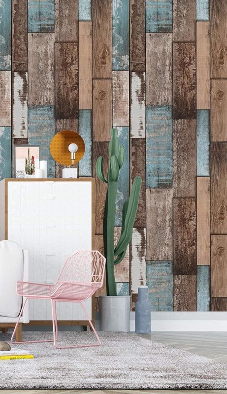 Self Adhesive Vinyl Wallpaper For Furniture Countertop Emerald green brown wood grain Pattern Decorative V1188-MS-523-004