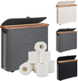 Toilet Paper Storage Basket with Lid, Holds 9-12 Rolls, gray V1188-MS-525-003