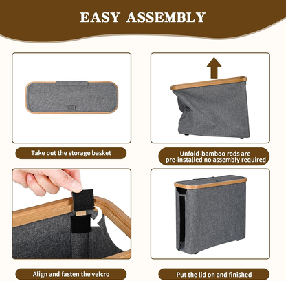 Toilet Paper Storage Basket with Lid, Holds 9-12 Rolls, gray V1188-MS-525-003