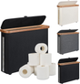 Toilet Paper Storage Basket with Lid, Holds 9-12 Rolls, black V1188-MS-525-004