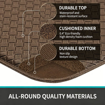 Brown Non-Slip Kitchen Mats , Easy Clean Stain Resistant Kitchen Rugs for Sink, Laundry, Office(44*120*0.8cm) V1188-MS-525-008