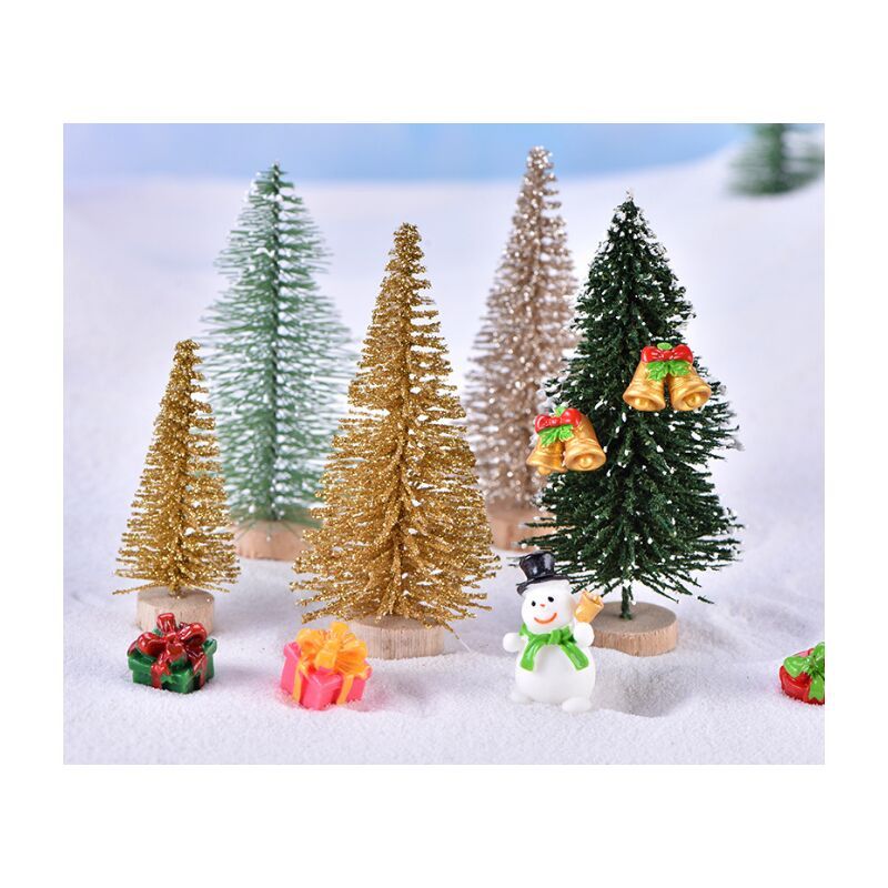 6 Pcs Mini Artificial Christmas Trees with Snow Flocking, 7 cm V1188-MS-527-007