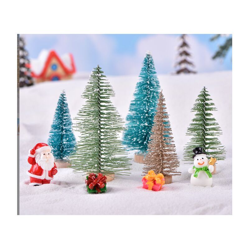6 Pcs Mini Artificial Christmas Trees with Snow Flocking, 7 cm V1188-MS-527-007