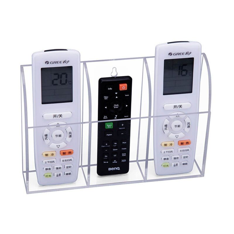 Clear Acrylic Wall Mounted Remote Control Holder and Media Organizer V1188-MS-527-008