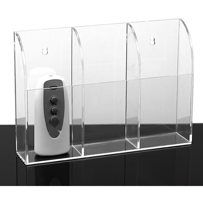 Clear Acrylic Wall Mounted Remote Control Holder and Media Organizer V1188-MS-527-008