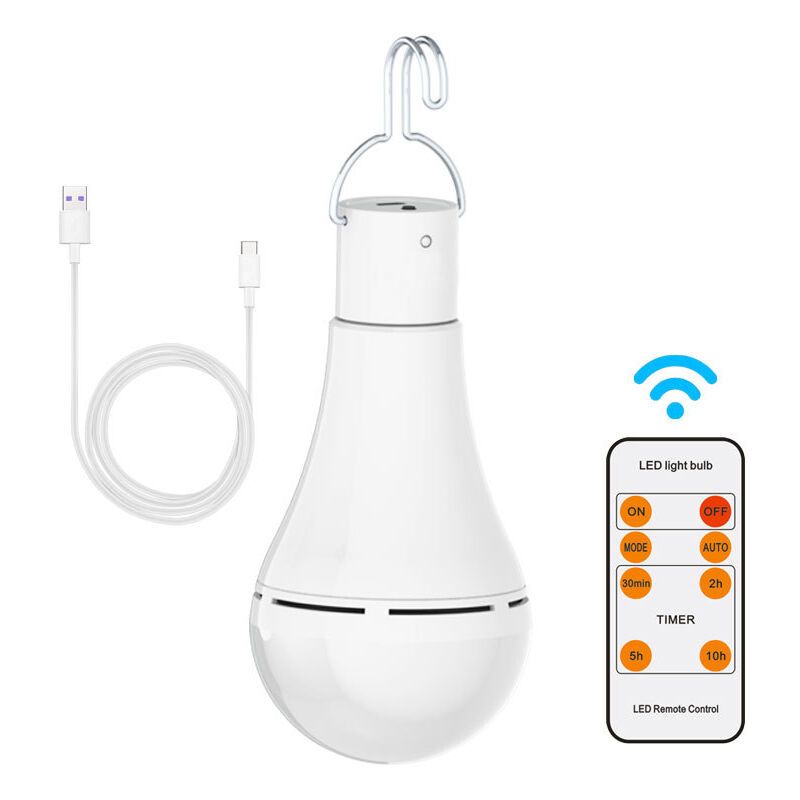 USB Rechargeable 7W E27 LED Light Bulb with Remote Control and Hook V1188-MS-527-010