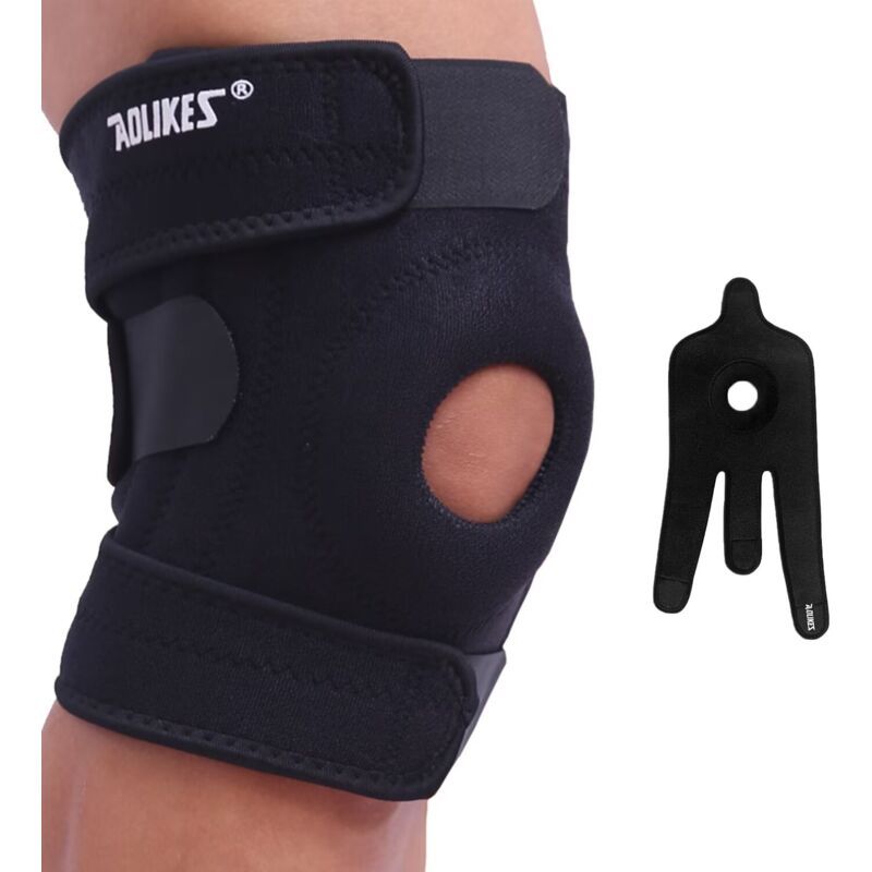 Adjustable Knee Brace Compression Sleeve for Pain Relief Meniscus Arthritis Workout V1188-MS-527-011