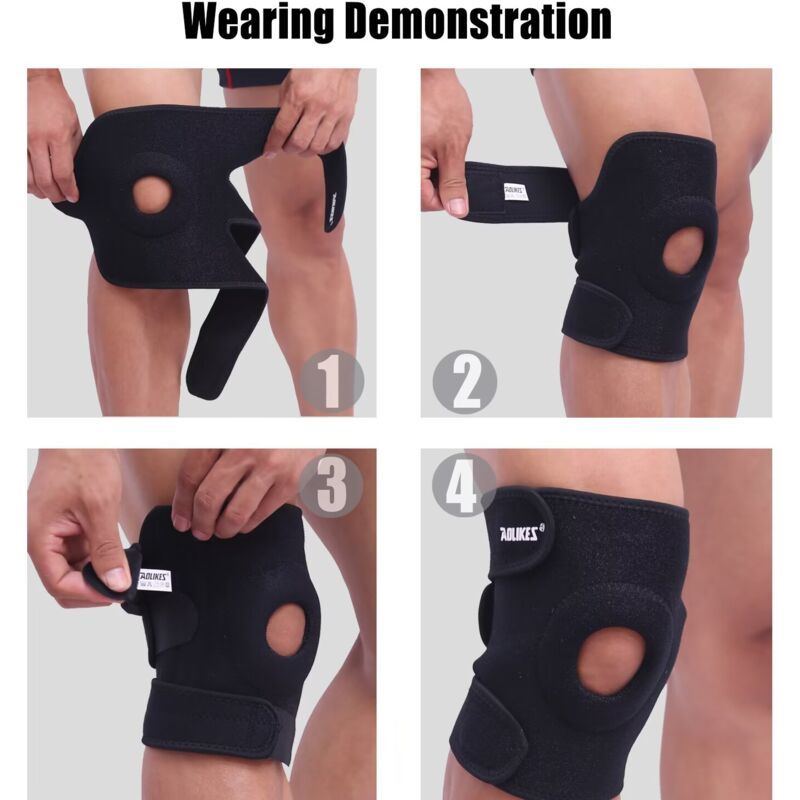 Adjustable Knee Brace Compression Sleeve for Pain Relief Meniscus Arthritis Workout V1188-MS-527-011
