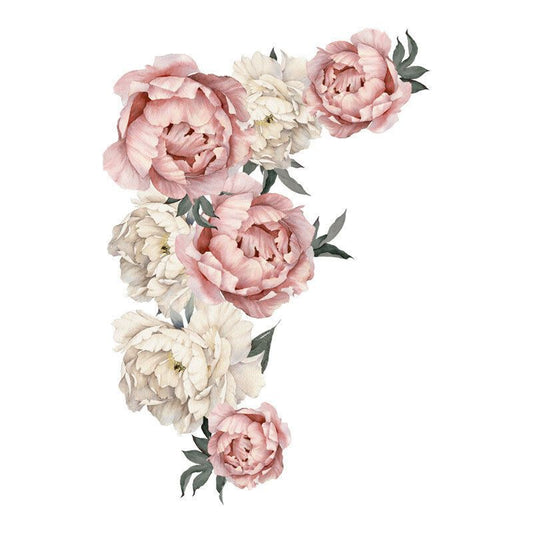Rose Peony Flower Wall Stickers Floral Wallpaper Art for Living Room Bedroom, 40 x 60 cm V1188-MS-527-012