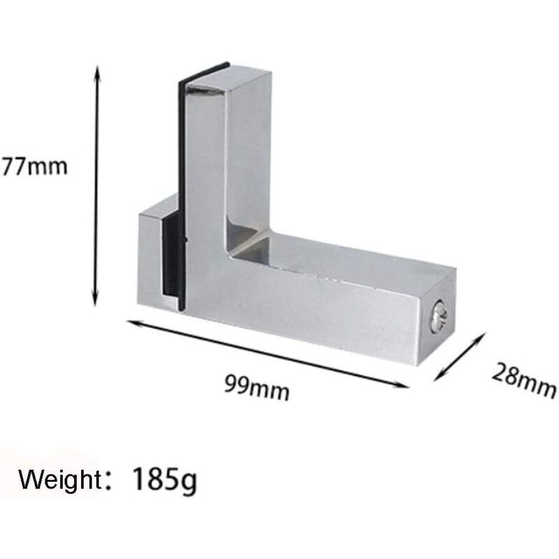 4 Pcs F Shape Glass Clamps Wall Mount Adjustable Shelf Brackets Chrome, 6 to 28 mm V1188-MS-527-017