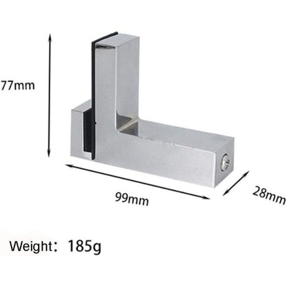 4 Pcs F Shape Glass Clamps Wall Mount Adjustable Shelf Brackets Chrome, 6 to 28 mm V1188-MS-527-017