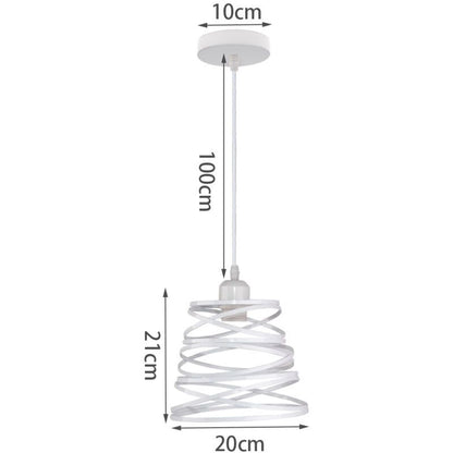 Vintage Metal Cage Pendant Light E27 Retro Industrial Ceiling Light White V1188-MS-527-018