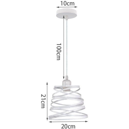 Vintage Metal Cage Pendant Light E27 Retro Industrial Ceiling Light White V1188-MS-527-018
