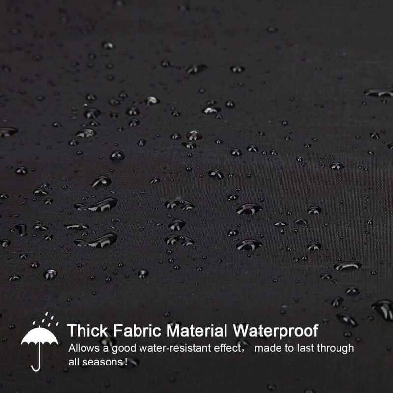 Black Oxford Rectangular Garden Furniture Table Cover with UV Protection, 210 x 140 x 80 cm V1188-MS-527-023
