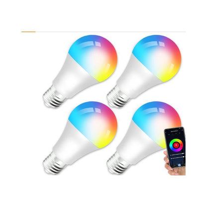 1 Pcs E27 WiFi Smart LED Bulb 10W RGB CCT Compatible with Alexa Google Home, 2000K to 4000K V1188-MS-527-026